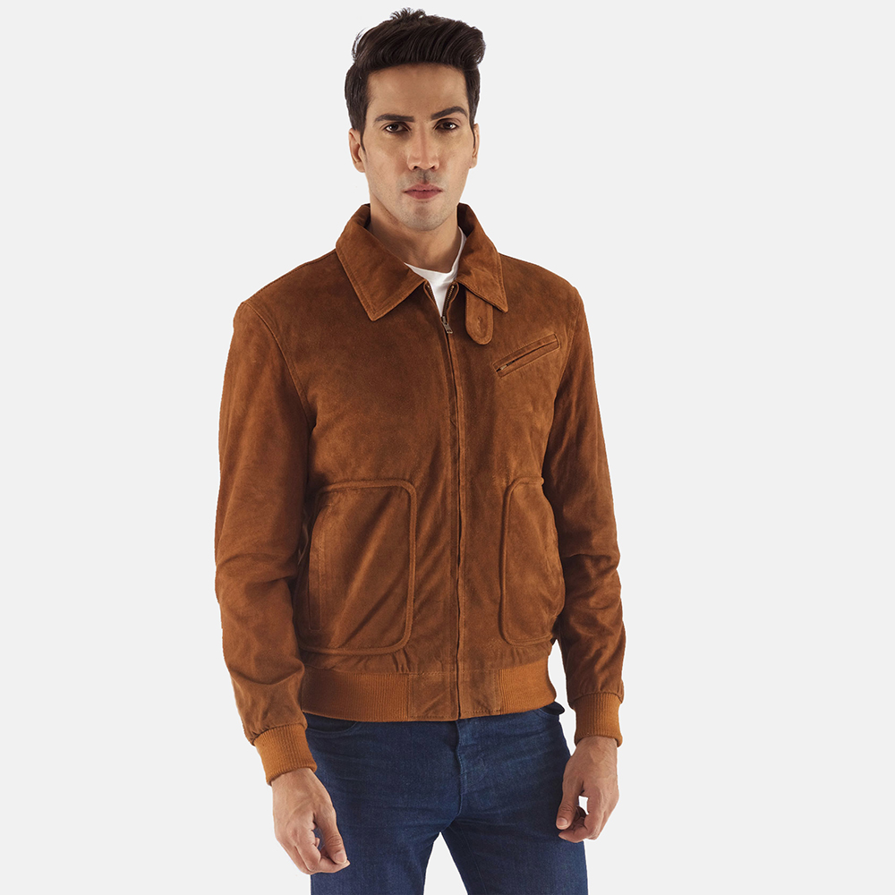 tan suede leather jacket