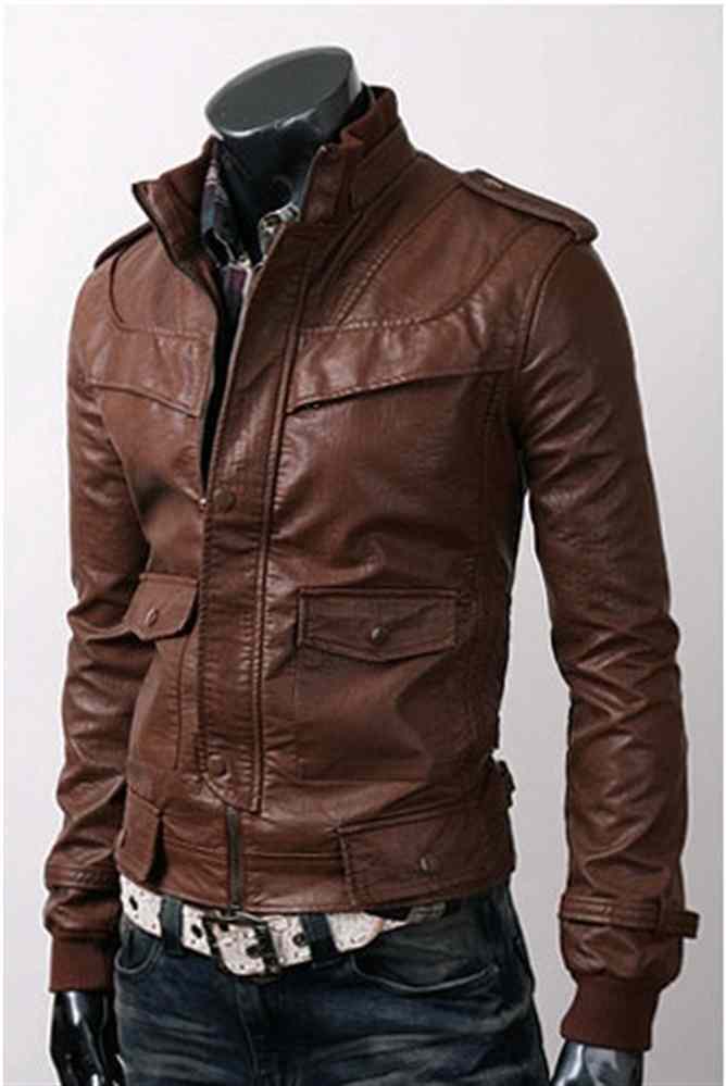 style brown leather jacket