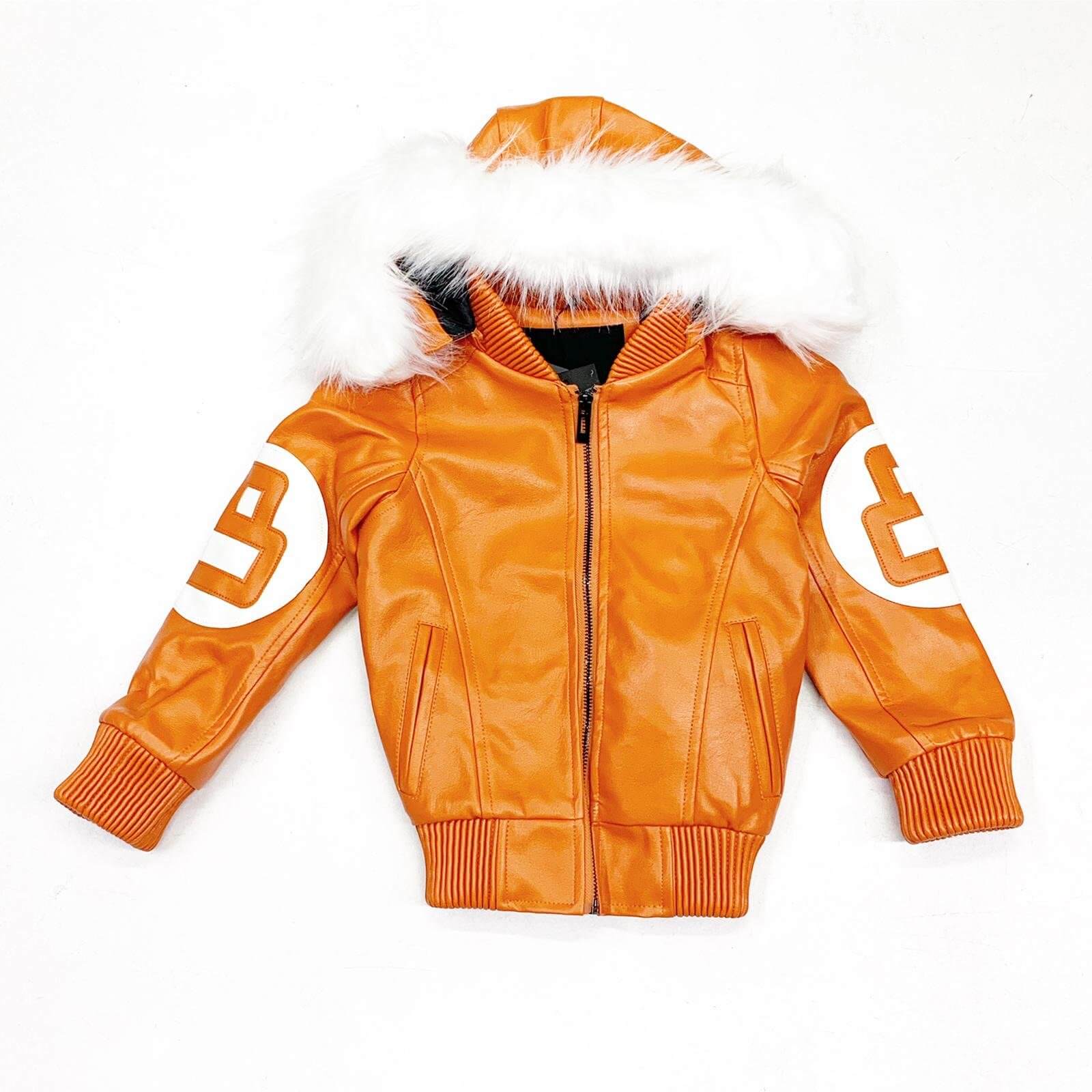 orange coat fur hood