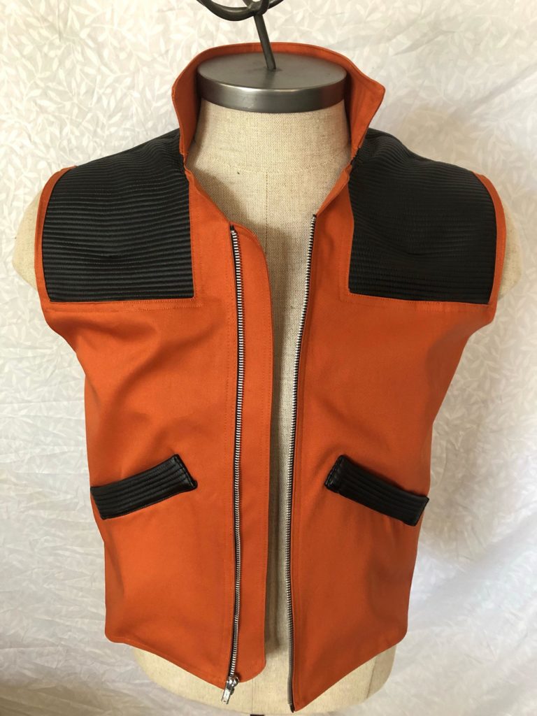 Custom Vest Black and Orange - Jackets Maker