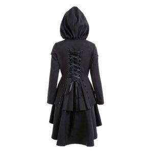 womens black trench coat with hood