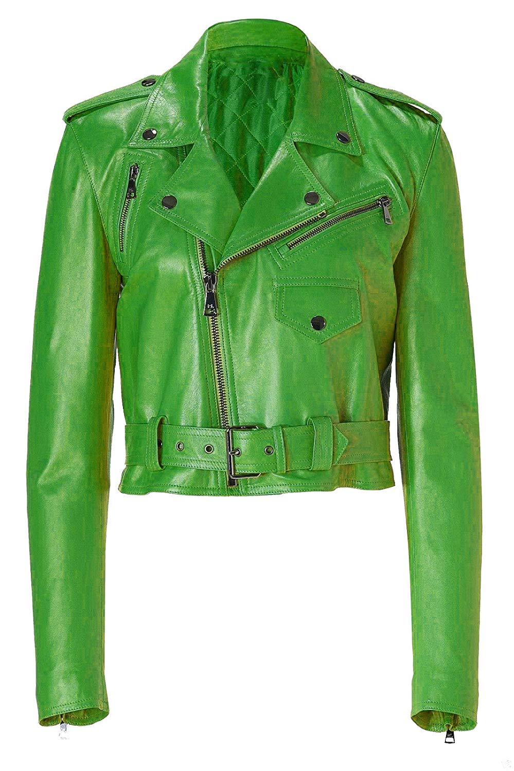 green cropped jacket