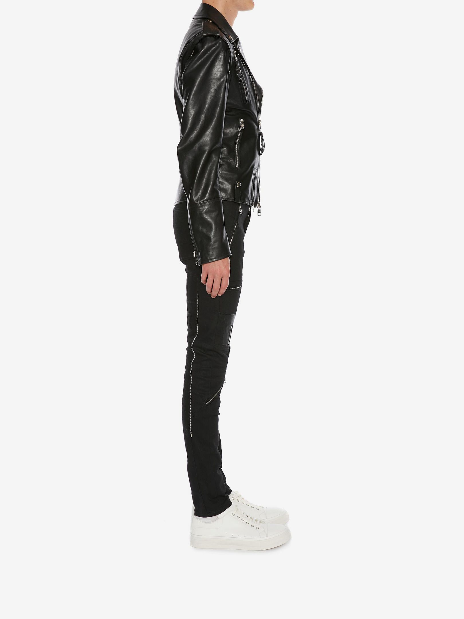 mens shiny leather jacket