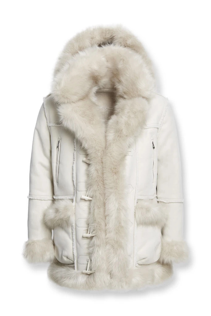 mens shearling coat with fur hood