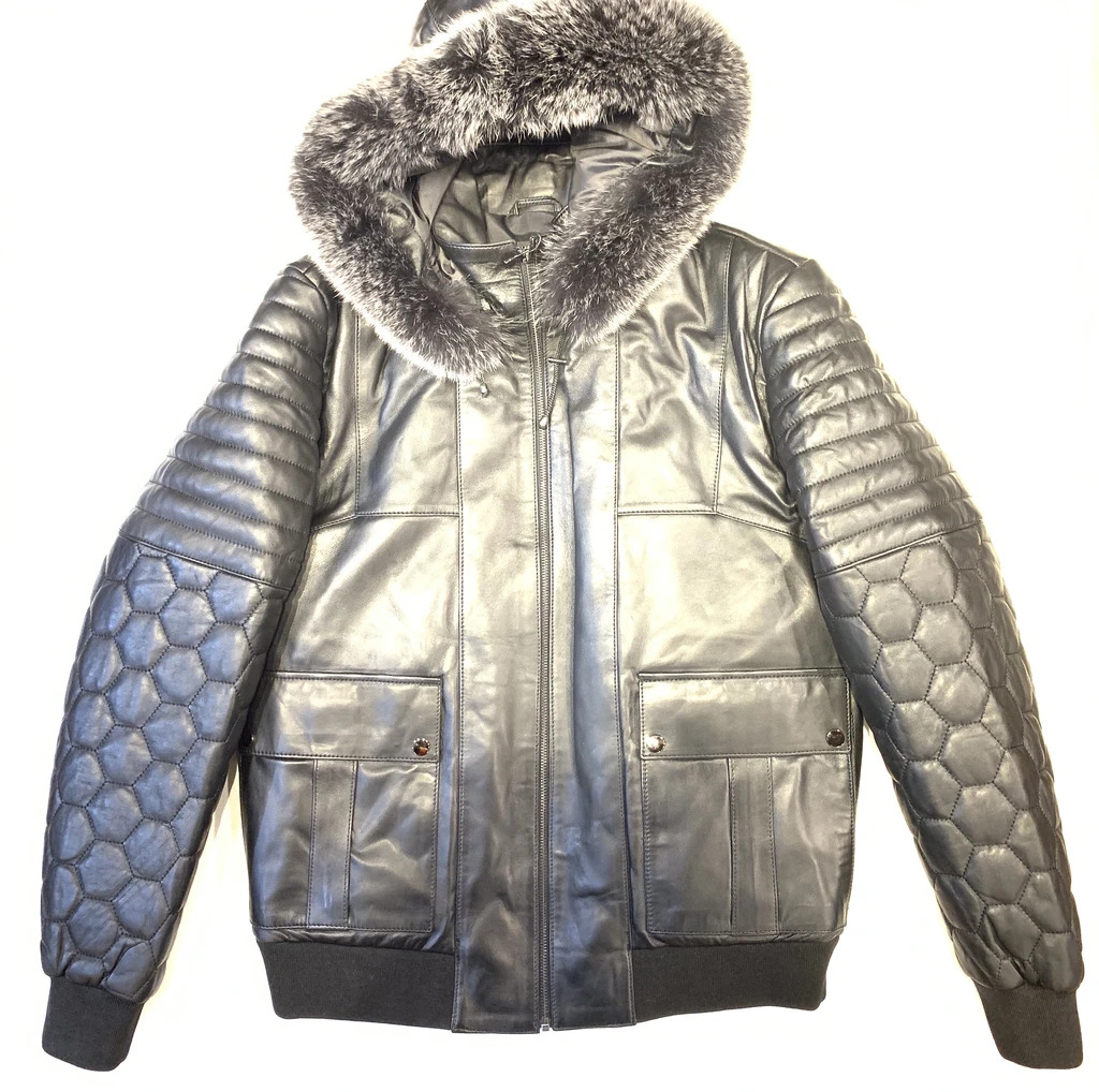 hooded quilted bomber jacket