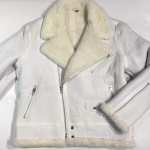 white leather jacket with fur