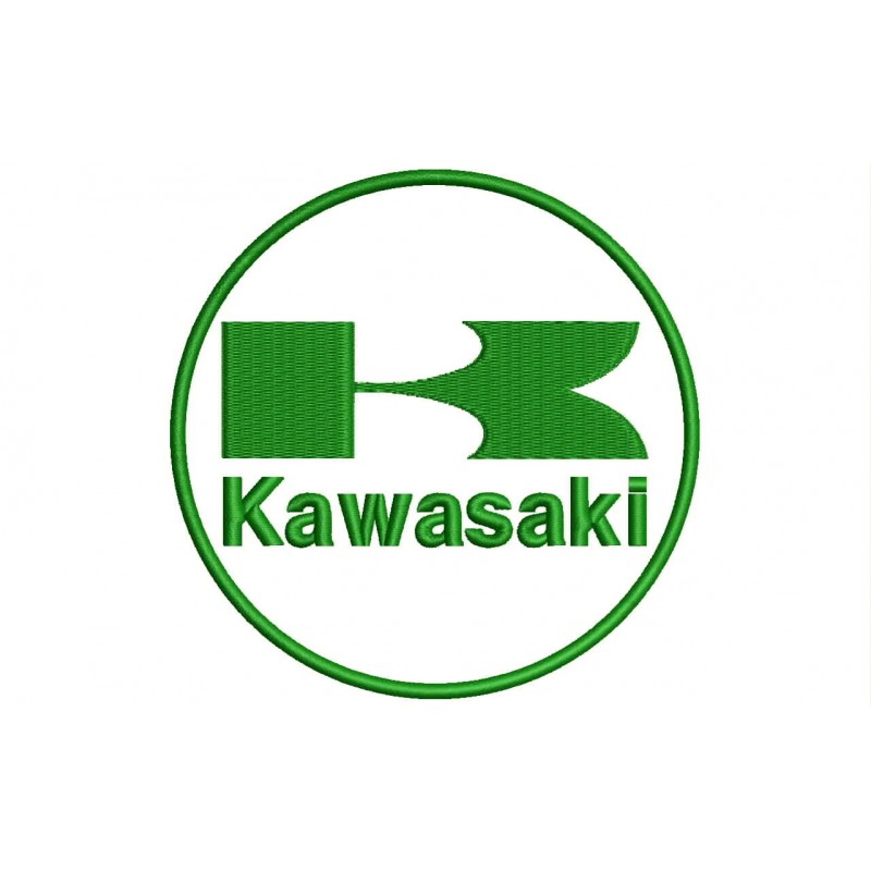 KAWASAKI Green And White(Circle Logo) Embroidered Patch - Jackets Maker