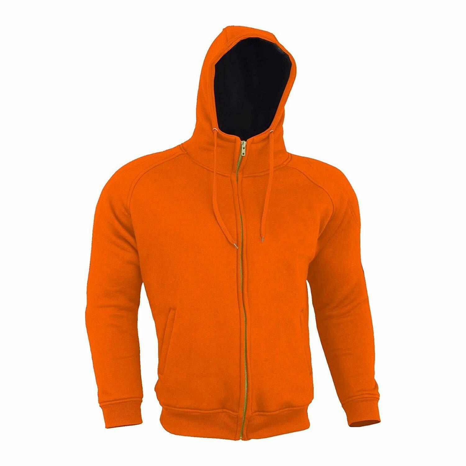 mens orange zipper hoodie