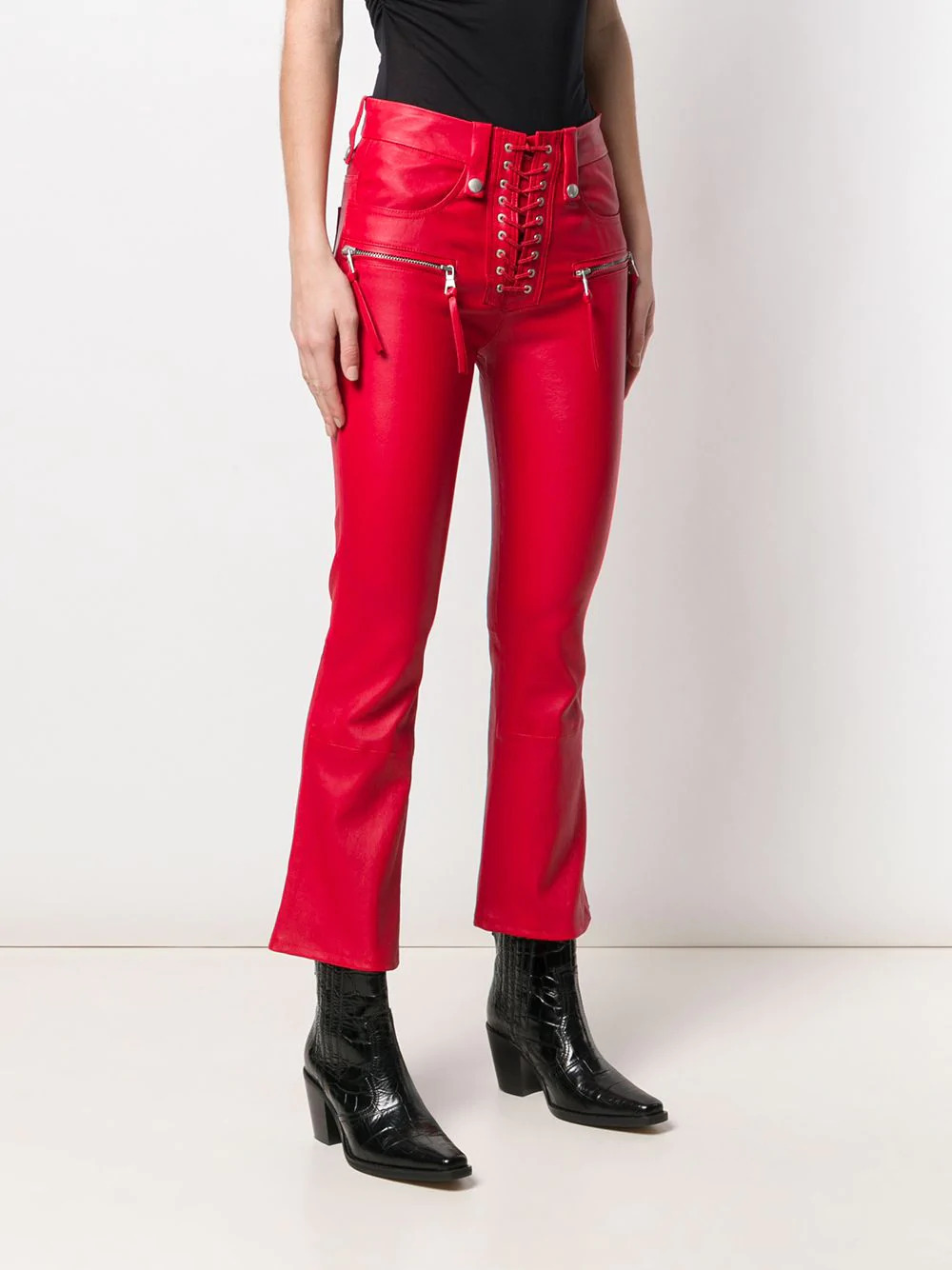 cropped leather trousers