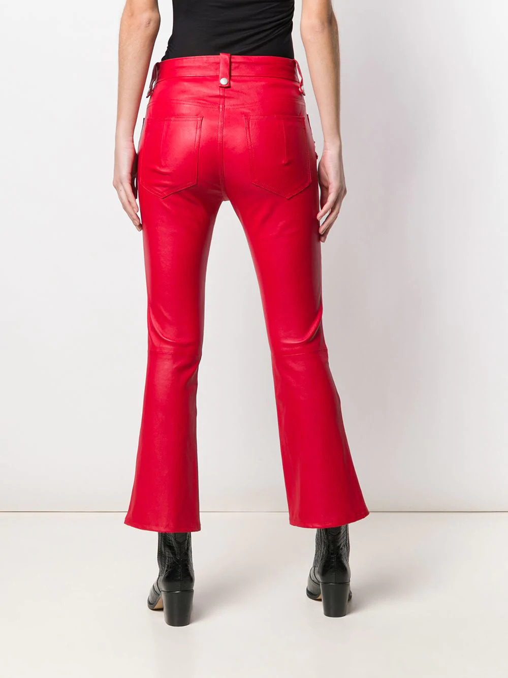 cropped leather trousers