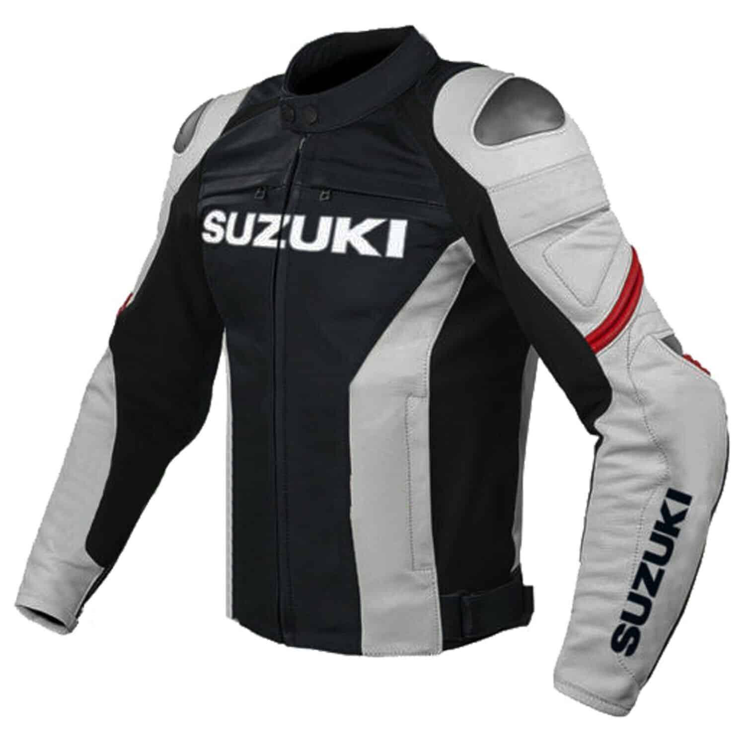 Suzuki GSXR Motorcycle Leather Protective Jacket - Jackets Maker