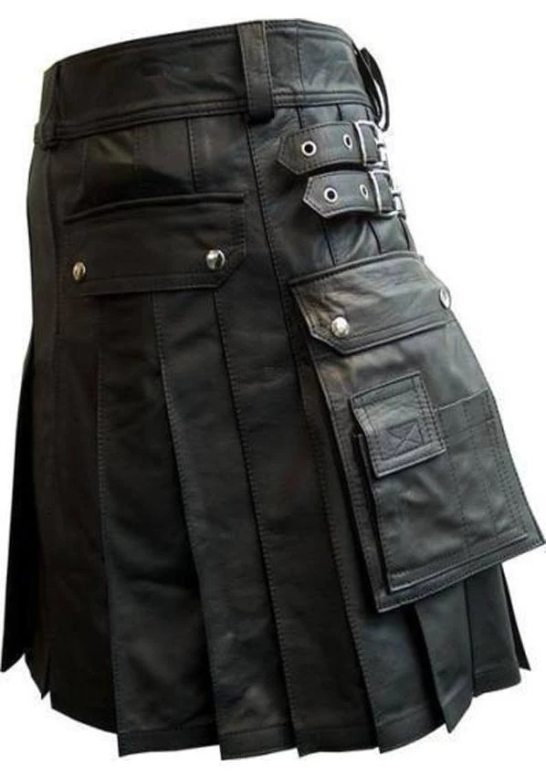 faux leather kilt