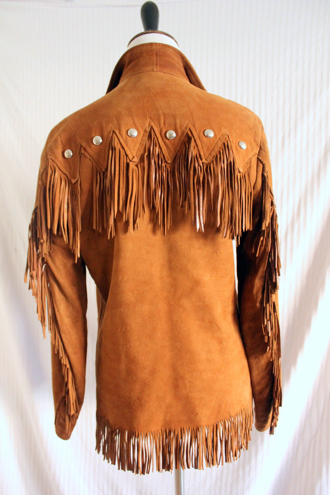 New Native American Tan Buckskin Suede Leather Fringes Jacket - Jackets