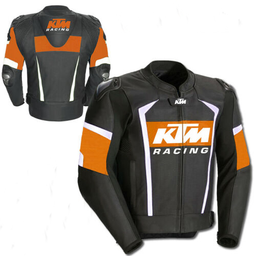 KTM Racing Orange And Black Motorcycle Jacket - Jackets Maker