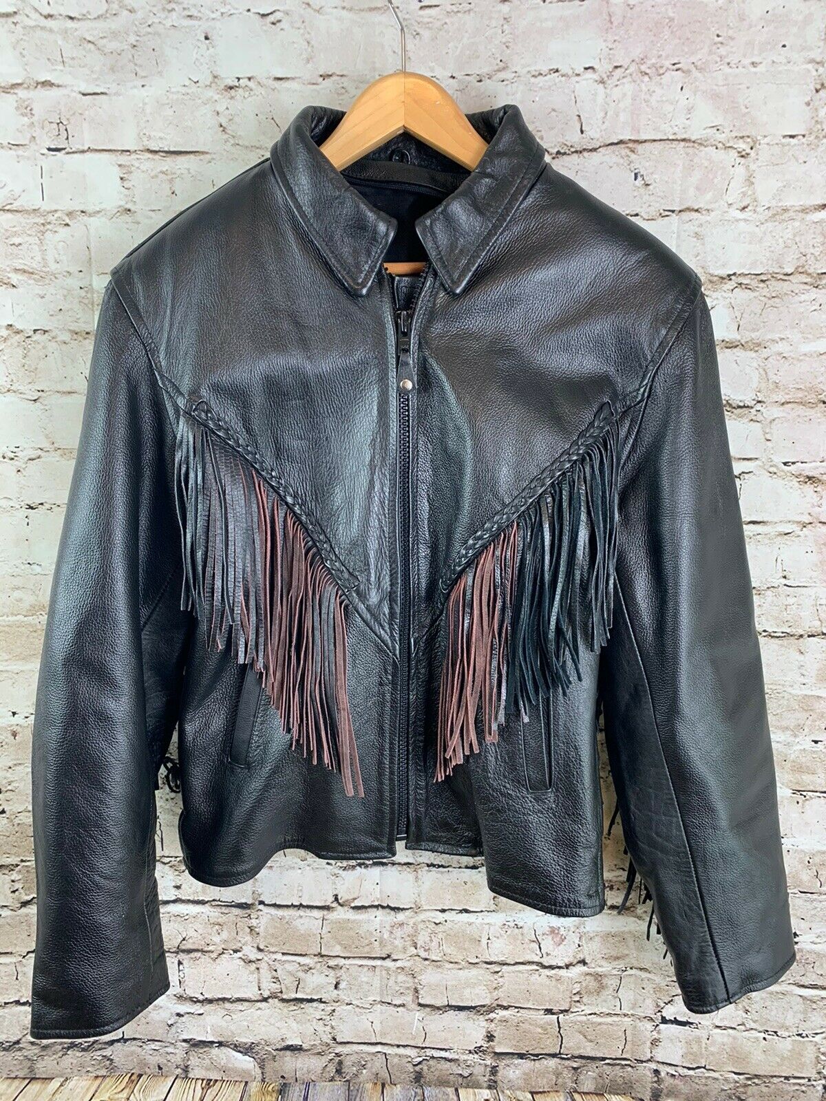 vintage leather fringe jacket