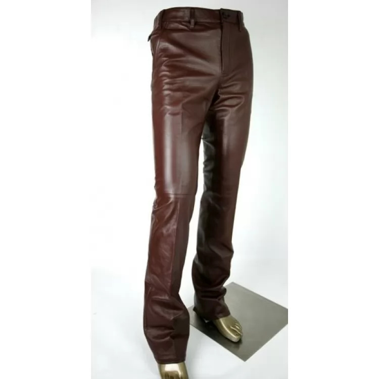 brown leather pants outfit